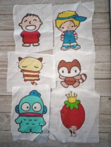 sanrio hello kitty fun fabric scrap 3 to 5 inch 6pc #1002 - Picture 1 of 2