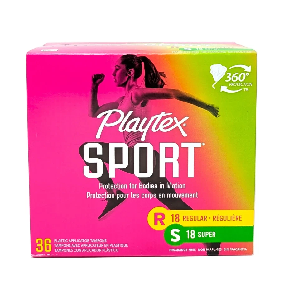 Tampones aplicadores de plástico Playtex Sport 18 regular 18 súper Foto 1 de 1