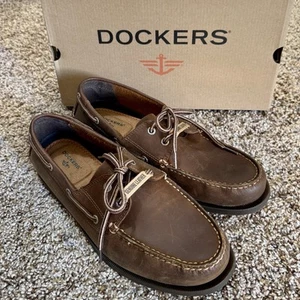 NEU Dockers Herren Vargas Rost Leder Freizeit Klassisch Gummisohle Bootsschuh 9,5 - Bild 1 von 8