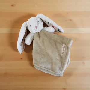 Tan Floral White Bunny Rabbit BLANKETS & BEYOND Soft Baby Lovey Security Blanket - Picture 1 of 16