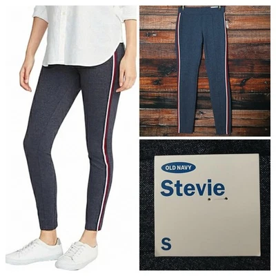Pantalones Old Navy S Stevie Ponte Leggings Rayas Laterales Azul Marino Elastizados Nuevos con Etiquetas Foto 1 de 4