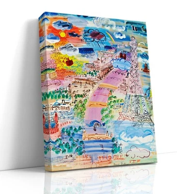 canvas art print giclée or poster or pillow. Paris et la tour Eiffel - Image 1 of 4