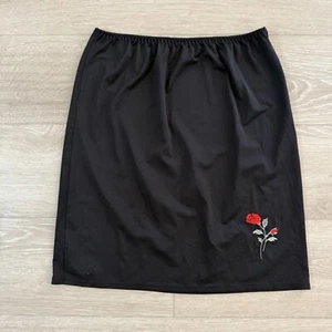 90er Schlupfrock bestickt Rose Blumenmuster Gr. Small Whimsigoth romantisch - Bild 1 von 6