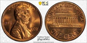PCGS MS67 RD 1972 Lincoln Memorial Cent Red - Picture 1 of 3