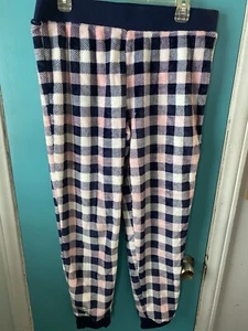 Secret Treasures Blue Pink and White checkered Pajama Bottoms Size L 100% polyes - Picture 1 of 7