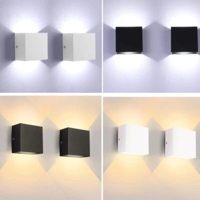2STK MODERN LED WANDLEUCHTE WANDLAMPE FLUR STRAHLER UP DOWN INNEN 6W LEUCHTE - Bild 1 von 4