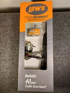 Lew's TeleSpeed Spinning Combo 4'6" Rod Includes 40-piece Tackle Assortment! NIB