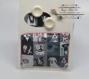 Juego de cama para perro 1:12 - gris, negro, blanco cuadrado BB CER135-A - Imagen 1 de 2