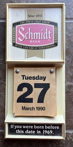 SCHMIDT BEER Advertising 1990 Calendar Brewiana Lager PBR Pabst Blue Ribbon NICE - Bild 1 von 6