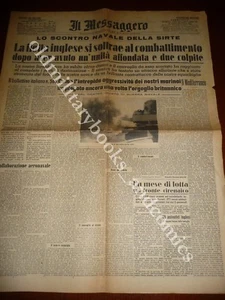 LA BATTAGLIA DELLA SIRTE LA FLOTTA INGLESE SI ALLONTANA IL MESSAGGERO 21-12-1941 - Picture 1 of 2