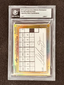 Dan Marino Bernie Kosar 2013 Leaf Masterpiece Cut Signature 1/1 signed card JSA - Picture 1 of 2