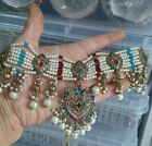 New Indian Pakistani Bollywood Choker Necklace Earrings Tikka With Pasa