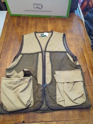 Vintage SafTbak Hunting Shooting Brown Canvas Vest Medium Bird Pouch Pheasant  - Image 1 of 4