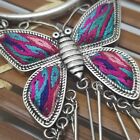 Vintage Hand Embriodery Butterfly Lucky Charm pendant Miao silver hmong tribal