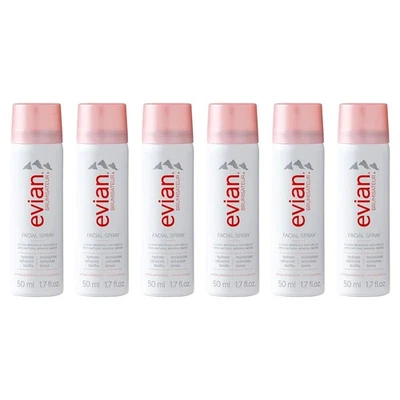 Evian Spray Facial 1.7 OZ - Niebla Hidratante de Agua Mineral 6 unidades (Paquete de 1)  Foto 1 de 4
