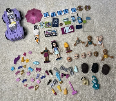 LEGO Friends Minifigure Parts Lot Hair Heads Bodies Torsos Accessories Animals - Image 1 of 4