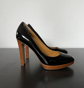 Kors Michael Kors Julian Plateau-Pumps schwarz hellbraun Lackleder Größe 8 295 $! - Bild 1 von 5