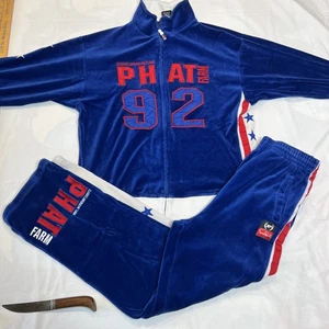 Large 14/16 Y2K Phat Farm 2 Piece Track Suit Red White Blue Patriotic American - Picture 1 of 24