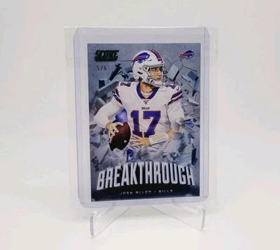 JOSH ALLEN 2020 Score 5/6! End Zone! Green Foil Breakthrough SSP BUFFALO BILLS - Image 1 of 3