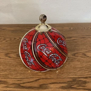 Coca Cola Red Spiral Glass Tiffany Style Lamp Shade ~ 8.5" wide - Picture 1 of 7