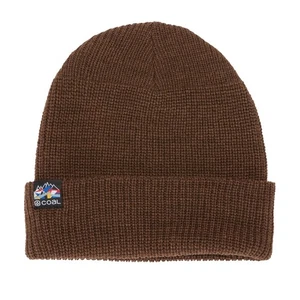 Coal The Squad Recycled Polylana Low Profile Rib Knit Beanie Solid Brown - Picture 1 of 1