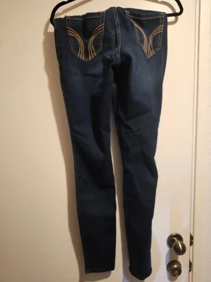 Hollister размер 2L 26w девочек молодежи джинсы изогнутый высоты супер узкие синий джинсовой ткани - Изображение 1 из 4