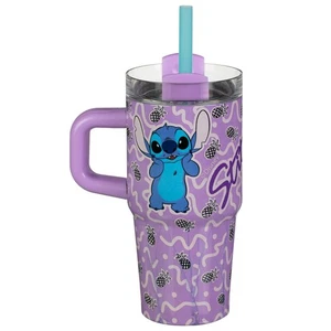 Disney Stitch Small Tumbler Drinking Travel Tumbler With Lid & Straw 20oz - Picture 1 of 7