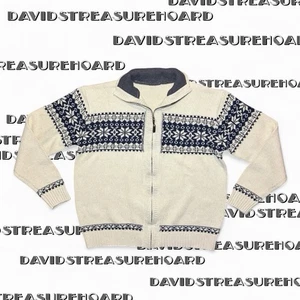 Aztec Western Zip Up Mens Size Large Winter Outerwear Cream White Outerwear - Picture 1 of 8