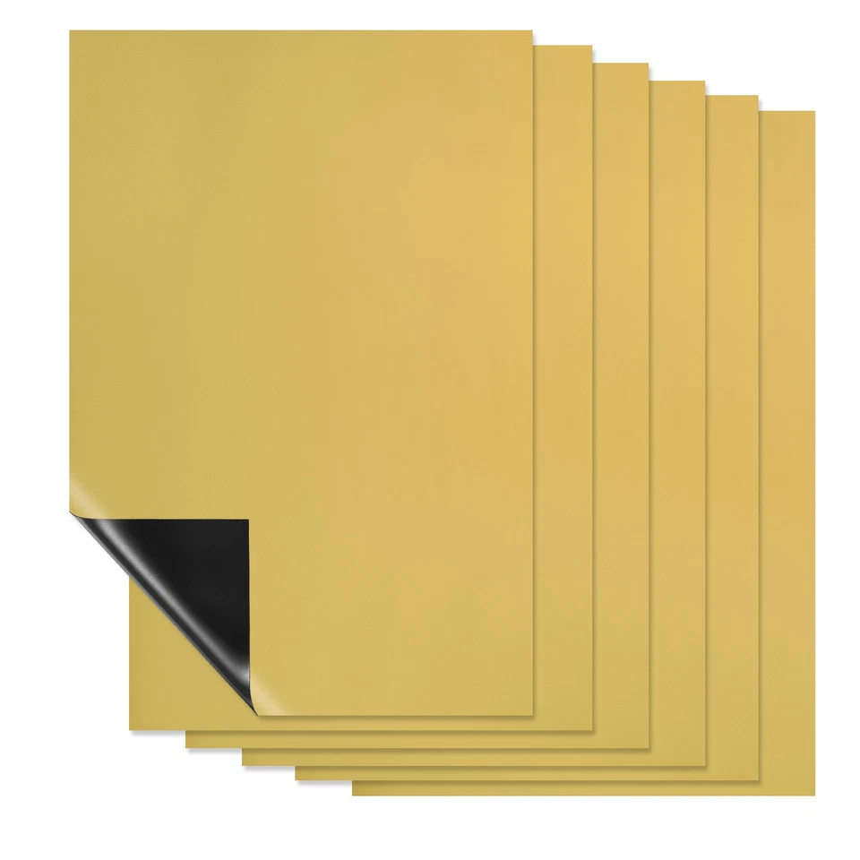 Hoja de tablero magnético de borrado en seco de 6 piezas de 12 x 8 pulgadas para nevera dorada (0,6 mm) Foto 1 de 4