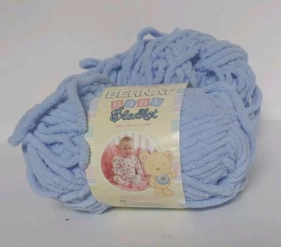 Bernat Baby Blanket Yarn - Color BABY BLUE ~  100g ~ 86yrds ~  100%polyester - Image 1 of 4