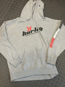 Vtg Y2K Hurley International Surf Pullover Hoodie Sweatshirt Gray Large - Picture 1 of 8