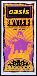 MINT & SIGNED Oasis 1996 State Theater Detroit Arminski Poster - Picture 1 of 1