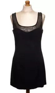 VTG VERSACE JEANS COUTURE BLACK MINI DRESS UK 12 US 10 EU 38 FR 40 I 44 M MINT - Picture 1 of 8