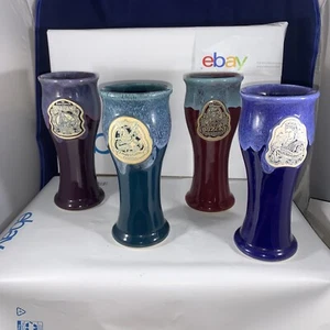 4- 2000,1, 2, 3 Arizona Renaissance Festival Stoneware Pilsner Glass~Hand Thrown - Picture 1 of 11