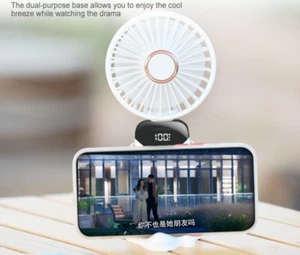 USB Rechargeable Small Pocket Handheld Long Lasting Desk Fan and phone charger - Picture 1 of 9