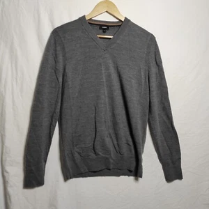 Express 100% Merino M Gray V Neck Sweater - Picture 1 of 7