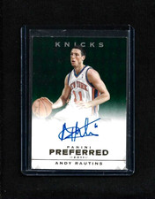 Andy Rautins 2011-12 Preferred EMERALD GREEN Auto #/75 New York Knicks SYRACUSE