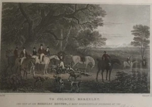 1826 Antique Print;  The Berkeley Hounds,  Berkeley, Gloucestershire - Picture 1 of 3