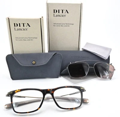 DITA Lancier Glasses Frame LSA 405 DLX405-54-02 TRT GLD Sun Clip Tortoise Shell - Image 1 of 4