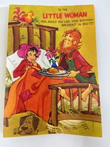 vintage Unused Hallmark birthday greeting card Breakfast In Bed Funny Wife - Picture 1 of 3