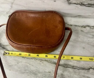 Brown Liz Claiborne Leather Crossbody Bag Small Brown Zip Top Purse - Picture 1 of 11