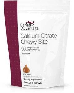 Bariatric Advantage Calcium Citrate Chewy Bites 90 Count Sugar Free Supplement - Picture 1 of 8