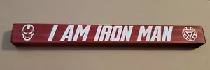 Marvel Red Wood Plaque 12 In × 1.25 In "I Am Iron Man" Quote Tony Stark Logo NEW - Picture 1 of 1