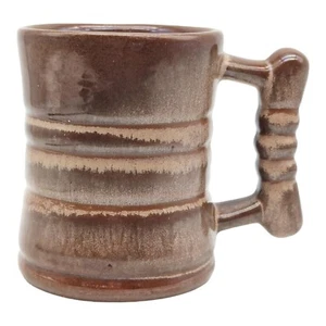 Vintage Brown Drip Glaze Frankoma Pottery C3 Barrel Coffee Mug Cup - Picture 1 of 8