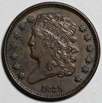 1835 Classic Head Half Cent - Rotated Die - US 1/2c Copper Coin - Image 1 of 4