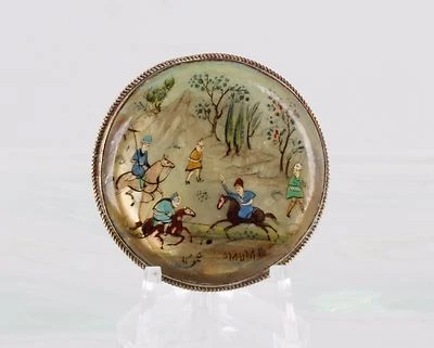 DE COLECCIÓN HECHO A MANO Y PINTADO CUENTO PERSA ARTE BROCHE COBRE ESPALDA MODA 7906 Foto 1 de 2