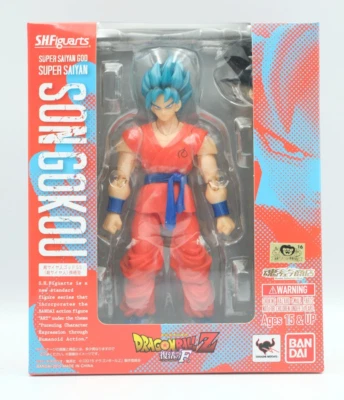 2015 SH Figuarts Super Saiyan God SS Son Gokou DBZ Resurrection F Tamashii Web - Image 1 of 4