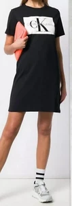 Calvin Klein Women's Indigo (Navy) Logo Box T Shirt Dress (CDBA1L22) Size L -NWT - Picture 1 of 4