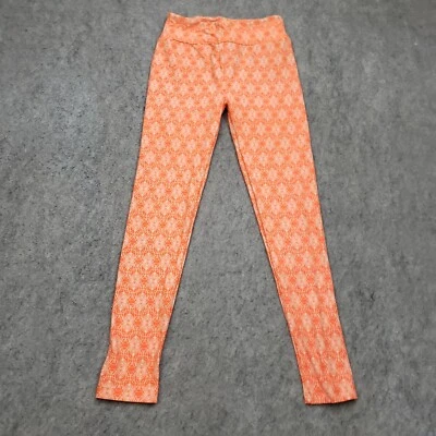 NEW Lularoe Pants Womens One Size Orange Leggings Stretch Pull On Casual Ladies - Image 1 of 4