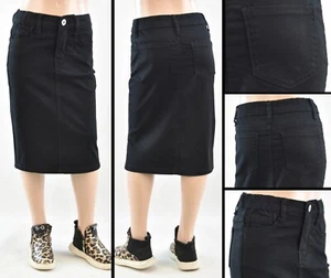 New Little Girls twill Skirt size 4/6 basic pockets style #RK-77546 black - Picture 1 of 1